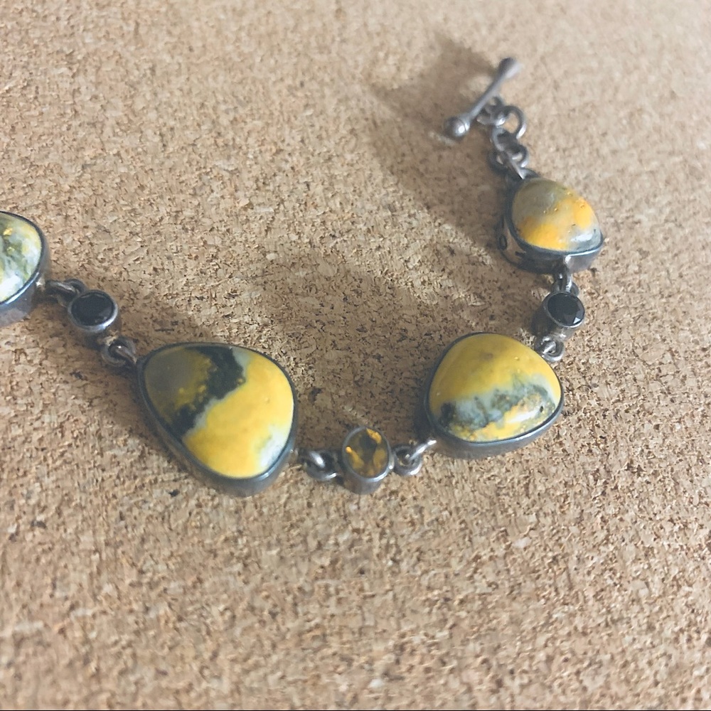 Bumble Bee Jasper silver bracelet